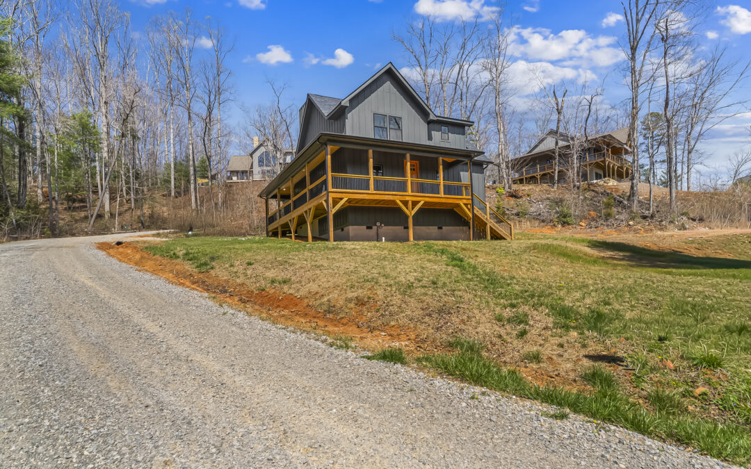 The mountain community at Linville Falls Mountain Club in North Cove NC surrounded by the Blue Ridge Mountains